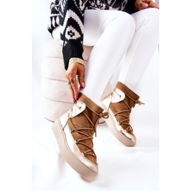 Stivali da neve caldi in pelle scamosciata Camel Clarem marrone 1