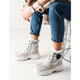 TRENDI Stivali da neve casual d'argento grigio 2