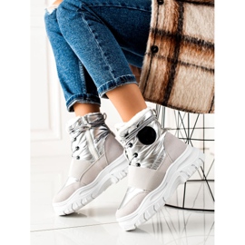 TRENDI Stivali da neve casual argento grigio 1