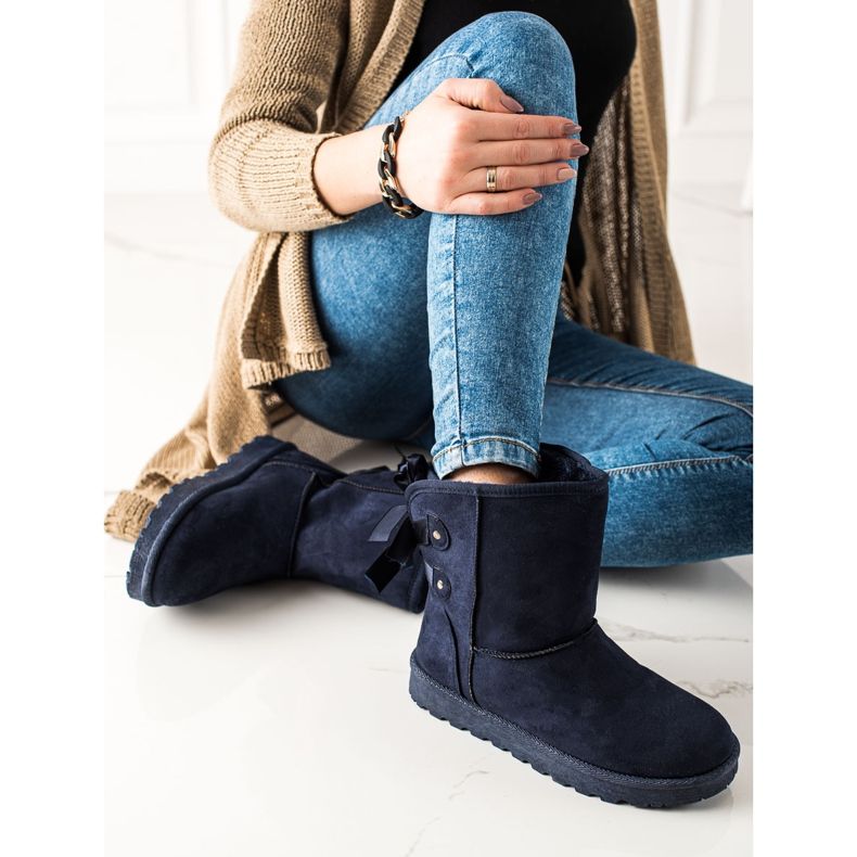 TRENDI Mukluki con un fiocco blu navy 2