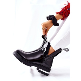PS1 Stivali da donna laccati con intagli Black Melbourne nero 4