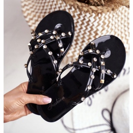 Bummary flip -flip -flip con borchie e strass nero 4
