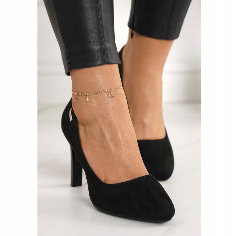 PJ1 Décolleté classiche su barra in camoscio nero Eliana 1