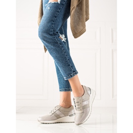 Evento Sneakers in pelle argento beige 1