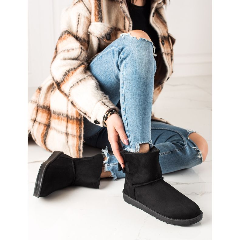 TRENDI Mukluki in camoscio nero 1