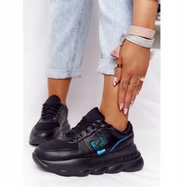 LU BOO Scarpe sportive femminili sulla piattaforma nera nero 4