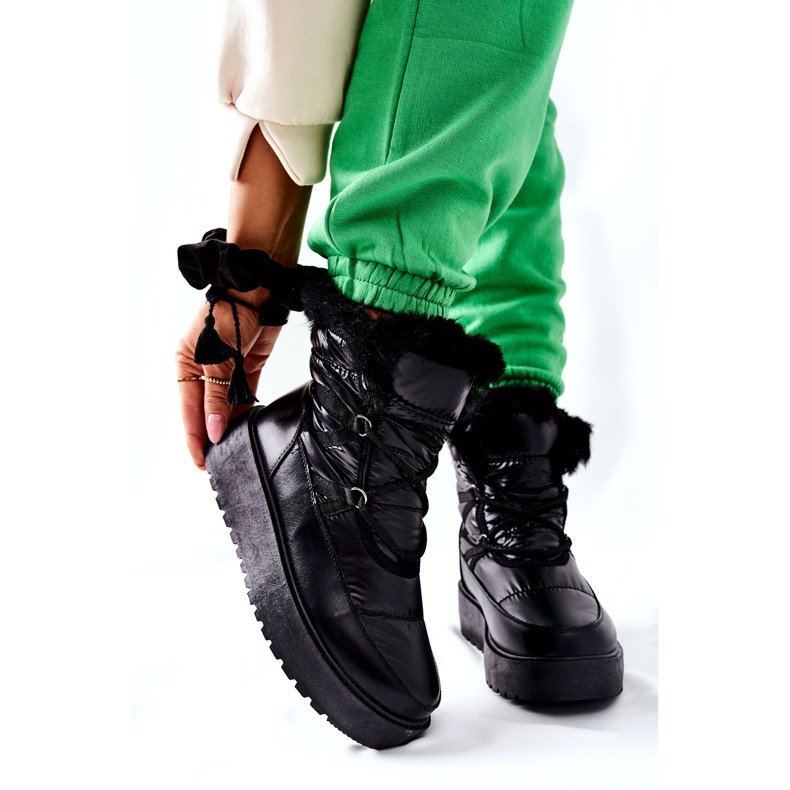 S.Barski Stivali da neve caldi neri da donna Black Gordian nero 1