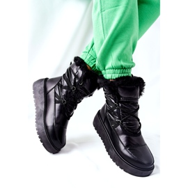 S.Barski Stivali da neve caldi neri da donna Black Gordian nero 2