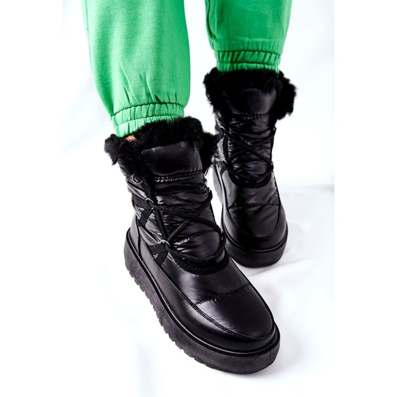 S.Barski Stivali da neve caldi neri da donna Black Gordian nero 3