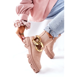 S.Barski Stivali beige chelsea isolati da donna con un ornamento 3