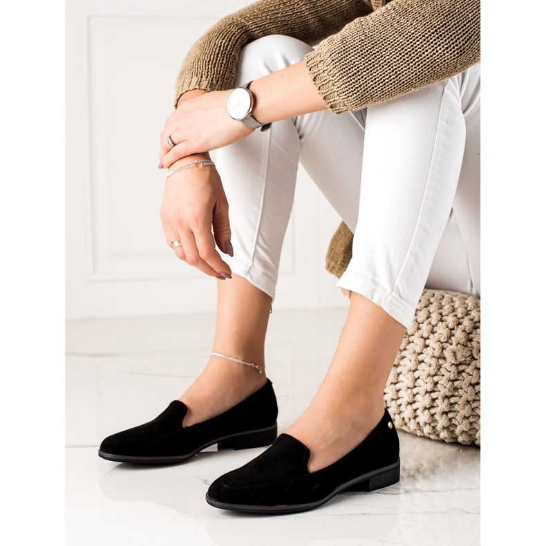 M.Daszyński Mocassini eleganti in camoscio nero 1