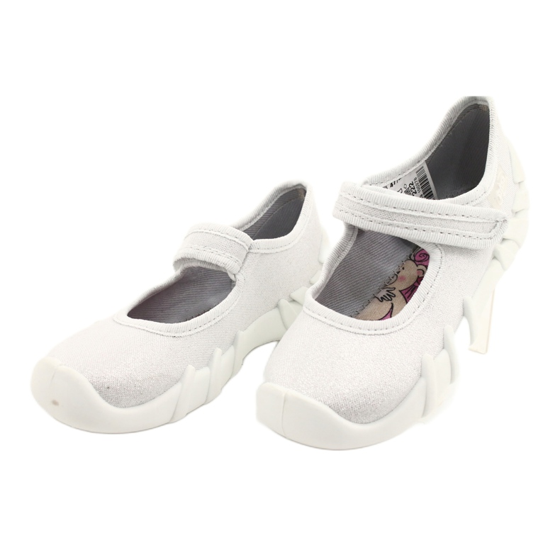 Scarpe veloci argento per bambini Befado 109P222 bianca d'argento 3