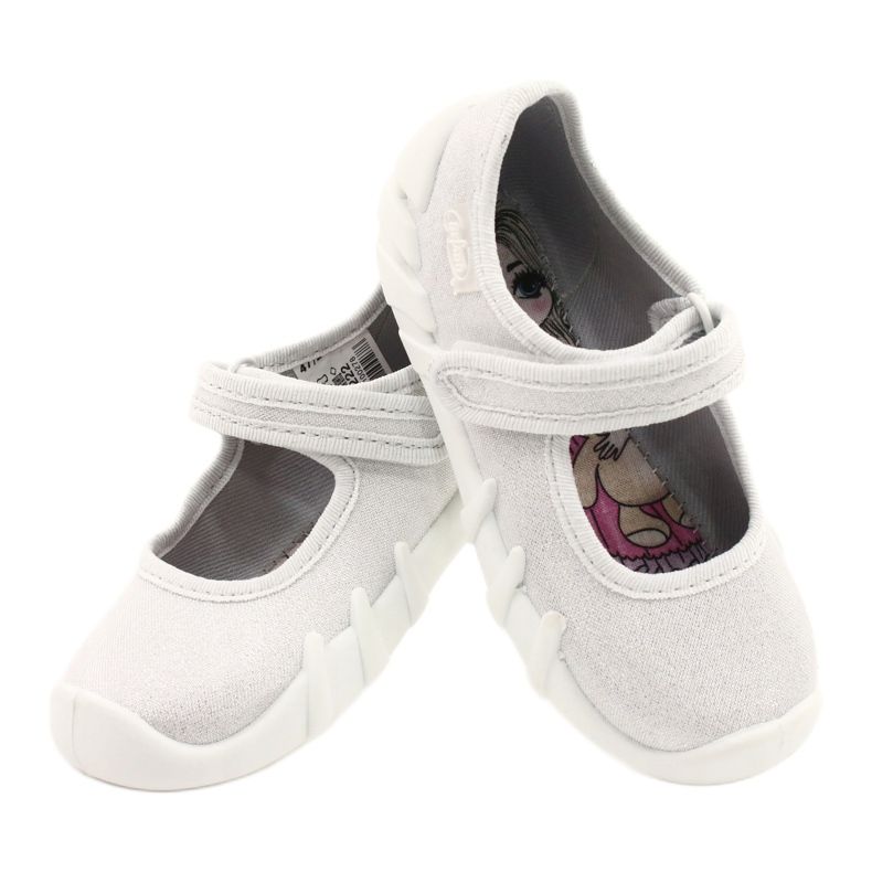 Scarpe veloci argento per bambini Befado 109P222 bianco 5