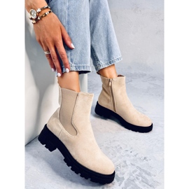 Hege Stivaletti Chelsea in camoscio beige 1