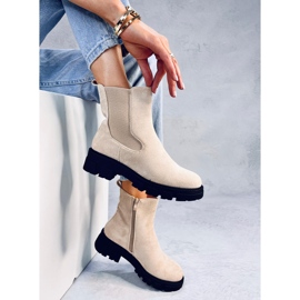 Hege Stivaletti Chelsea in camoscio beige 2