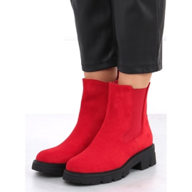 Stivaletti Chelsea in camoscio rosso Hege 1