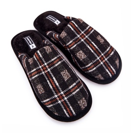 WJ1 Pantofole Whisper a quadri marroni caldi da uomo beige marrone 1