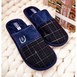 WJ1 Calde Pantofole A Scacchi Blu Navy Blase 2