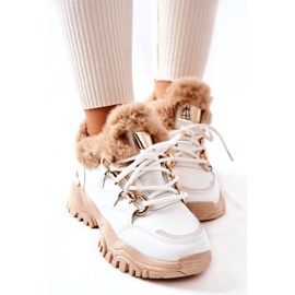 PM1 Scarpe sportive isolate in pelle bianche e beige Shiney bianca 4