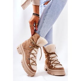 PF1 Stivali Scamosciati Caldi Beige Trappers Mindago 1
