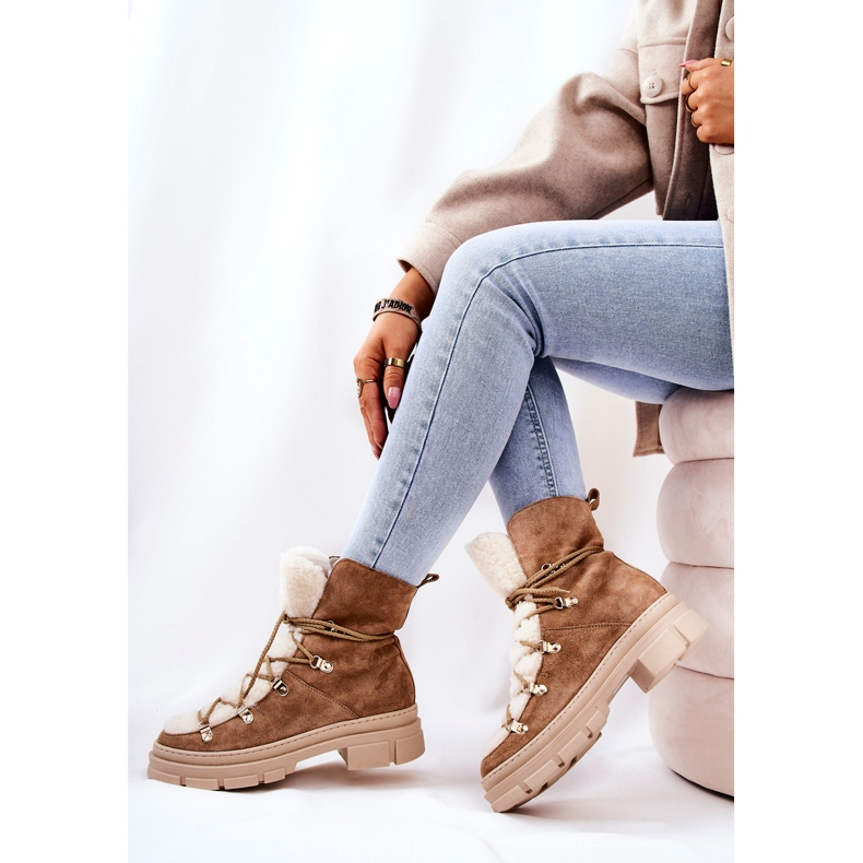 PF1 Stivali Scamosciati Caldi Beige Trappers Mindago 2
