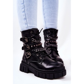 WS1 Stivali con fibbia a catena nera Reiloy nero 1