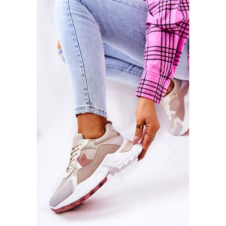 Scarpe sportive sulla piattaforma Berenice beige-rosa 2
