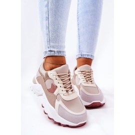 Scarpe sportive sulla piattaforma Berenice beige-rosa 1