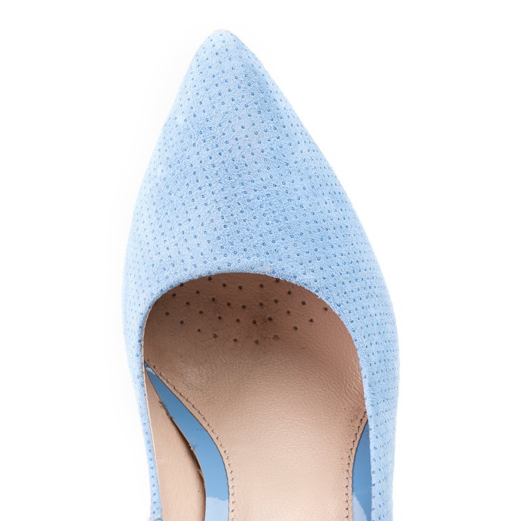 Marco Shoes Décolleté in pelle scamosciata blu con pois 3D 2