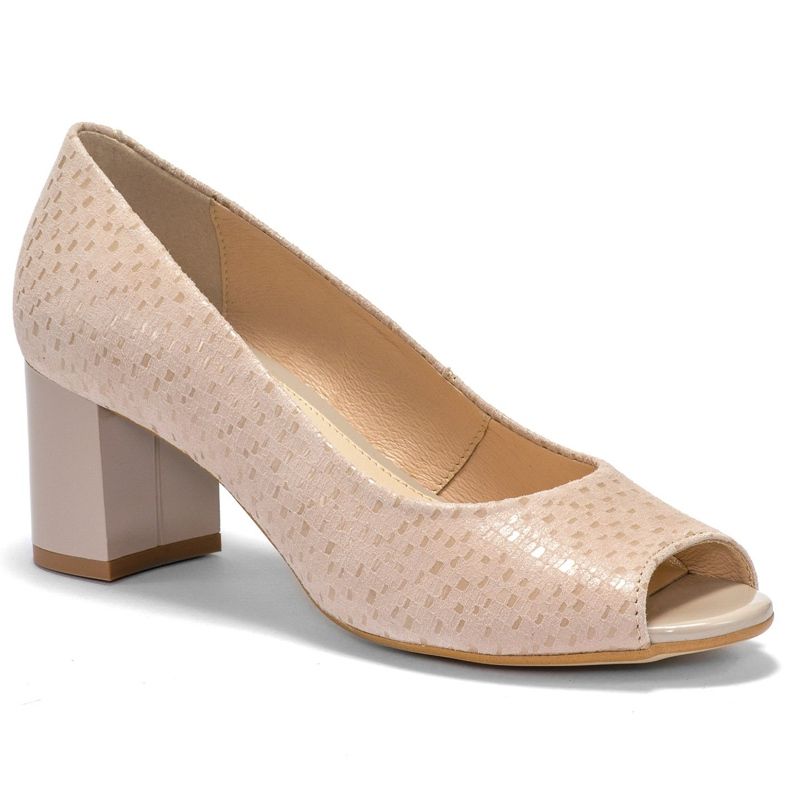 Marco Shoes Sandali Marco beige con tacco stabile 1