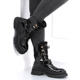 Stivali Jens Black verniciati militari nero 1