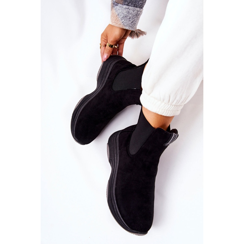 WS1 Stivali neri con plateau in pelle scamosciata Nicci nero 1