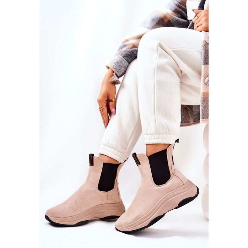 WS1 Stivali Platform Scamosciato Beige Nicci 1