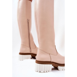 PA2 Stivali In Pelle Con Cerniera Nellis Beige marrone 1