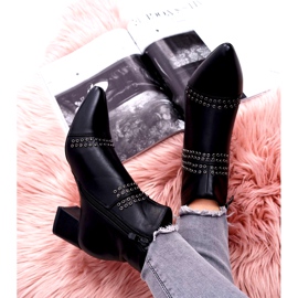 PS1 Stivali Da Donna Con Tacco In Spitz Con Rivetti Nero Prima 4