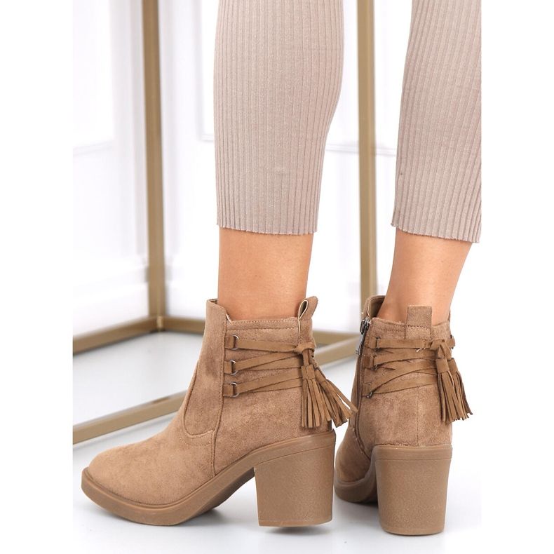 Stivali con tacco in gomma Alva Camel beige 2