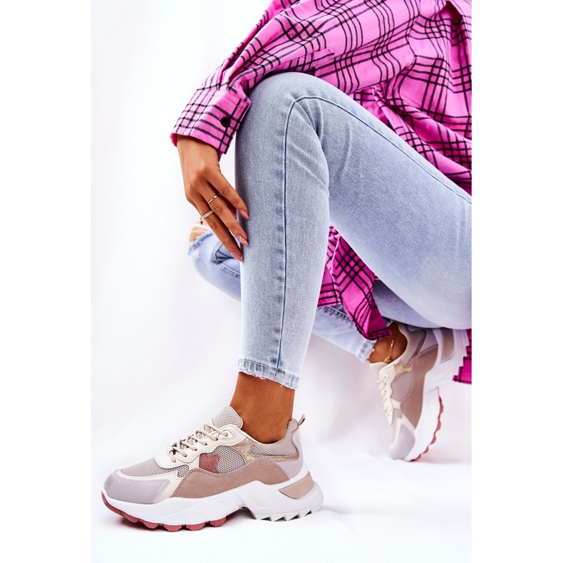 WS1 Scarpe Sportive Sulla Piattaforma Beige Alessia 2