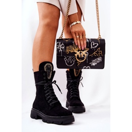 PL4 Stivali in camoscio nero con decorazioni Elaina 2
