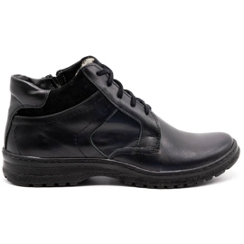 KOMODO Scarpe invernali da uomo nere in pelle 907K nero 1