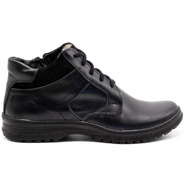 KOMODO Scarpe invernali da uomo nere in pelle 907K nero 1