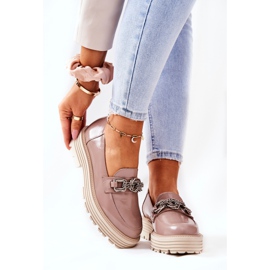 Mocassini Brogue Donna Pelle Beige Scuro Laura Messi 2383 2