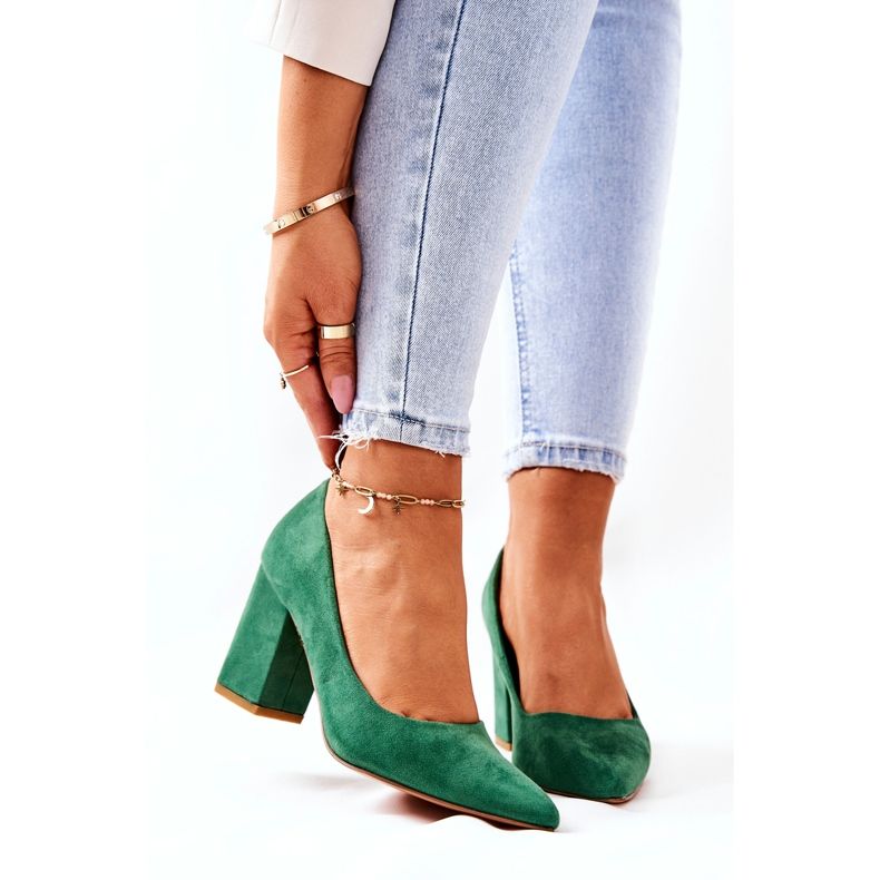 WS1 Pumps On A Pole Suede Verde Florena 1