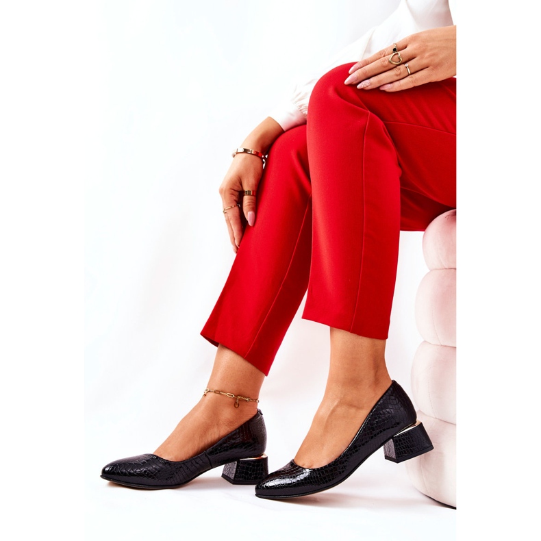 Lewski Shoes Décolleté in pelle di serpente Lewski 3118 Nero 1