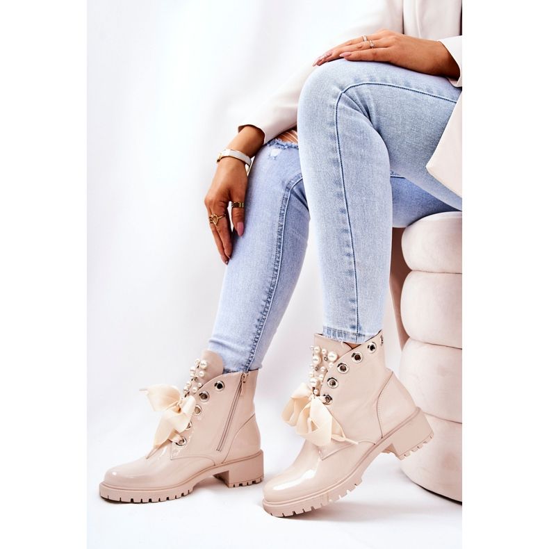 PL4 Operai Caldi Laccati Con Perle Beige 2