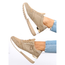 Sneakers con zeppa Karita Khaki beige 1