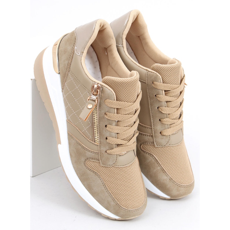 Sneakers con zeppa Karita Khaki beige 2