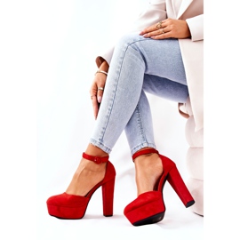 WS1 Décolleté su piattaforma in pelle scamosciata Netel rossa post rosso 1