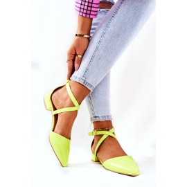 WS1 Décolleté In Vernice Con Tacco Basso Giallo Fluo Giovanna verde 2