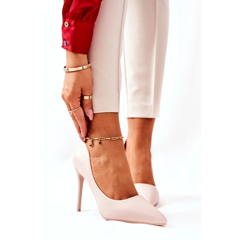 WS1 Stiletti In Pelle In Spitz Beige Hanne 2