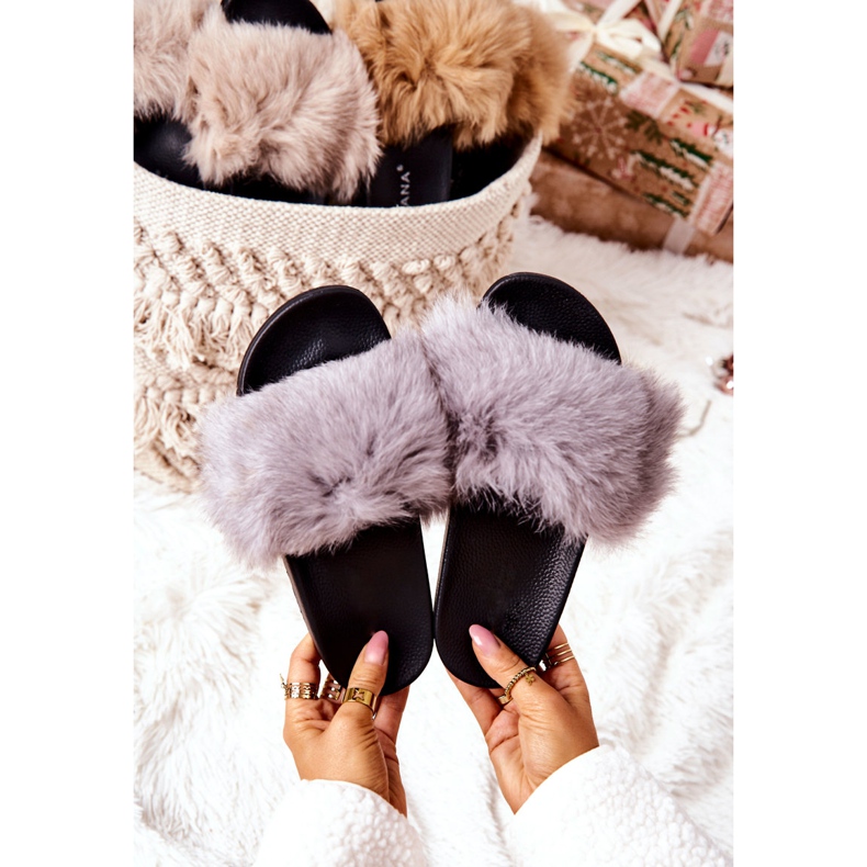 PG2 Pantofole Grigie Naturimo Grigie Con Pelliccia Naturale grigio 1